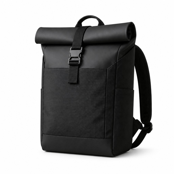 SOREN Roll-Top Backpack (E102) - Black