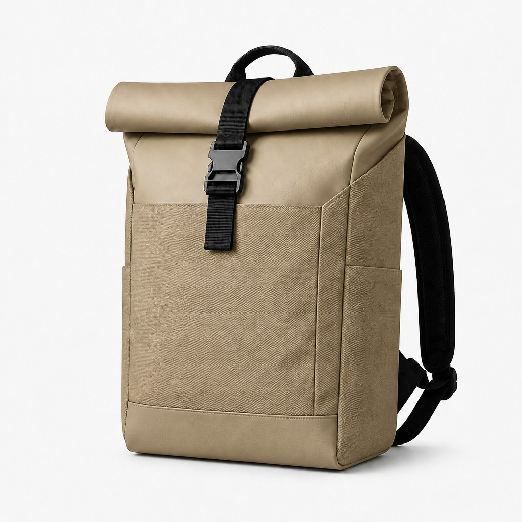 SOREN Roll-Top Backpack (E102) - Taupe
