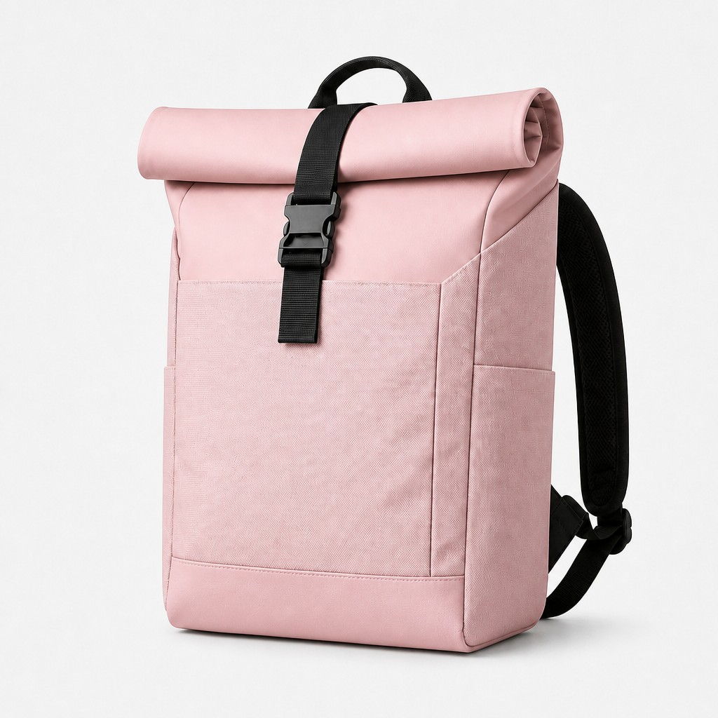 SOREN Roll-Top Backpack (E102) - Light Pink