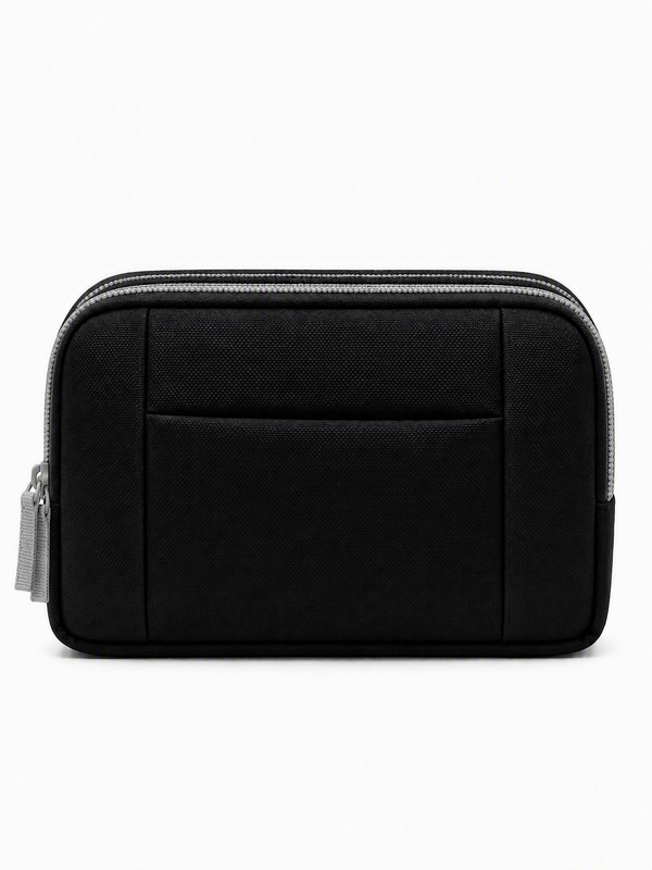 RHEA Double-Zip Pouch (E108) - Black