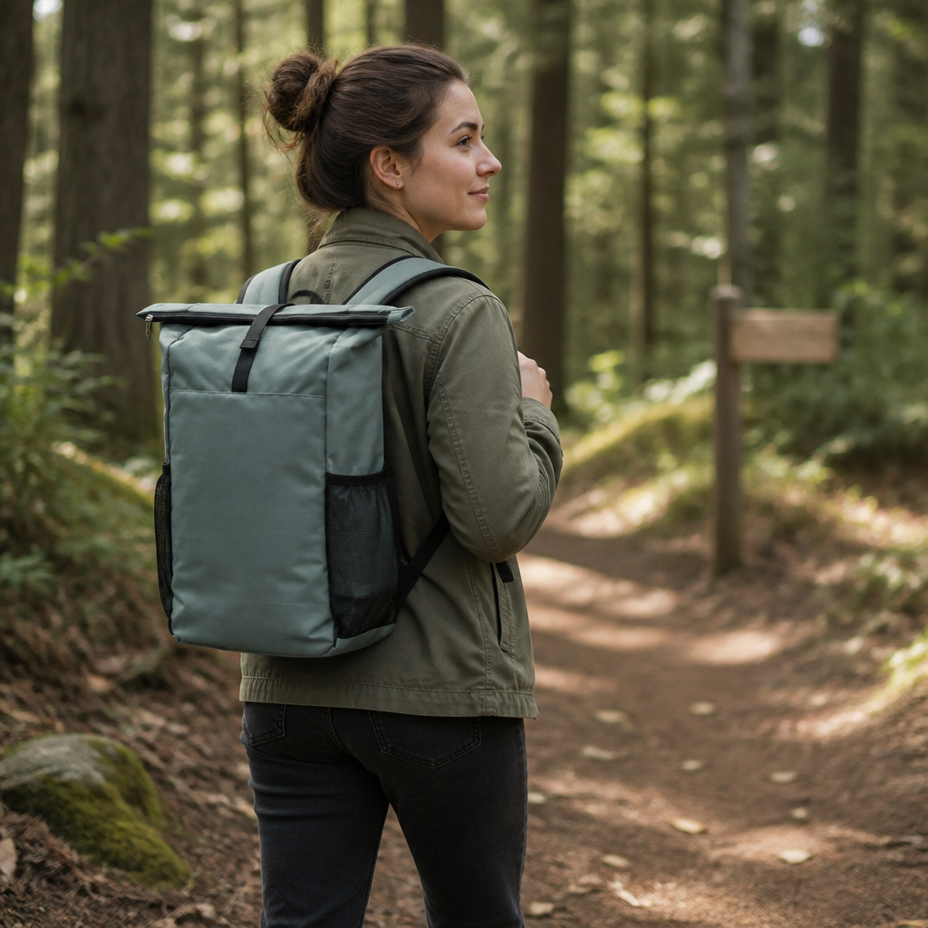 COLIN Backpack (E32) — Recycled Polyester — model shot