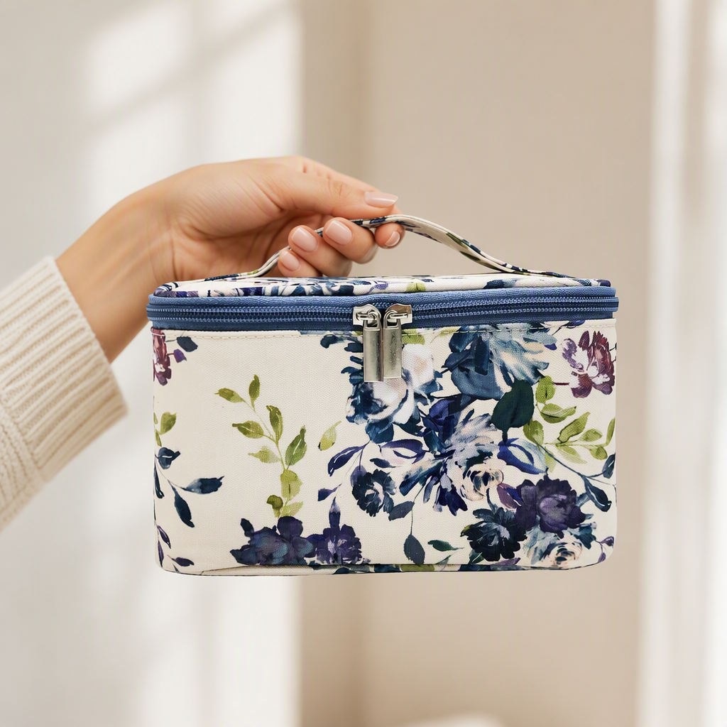 ZOE Cosmetic Bag (E34) — Recycled Polyester — model shot