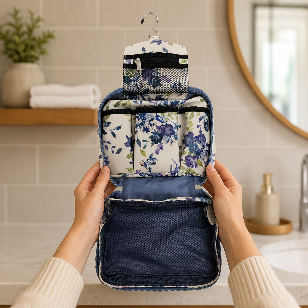 WENDY Wash Bag (E39) — Recycled Polyester — model shot