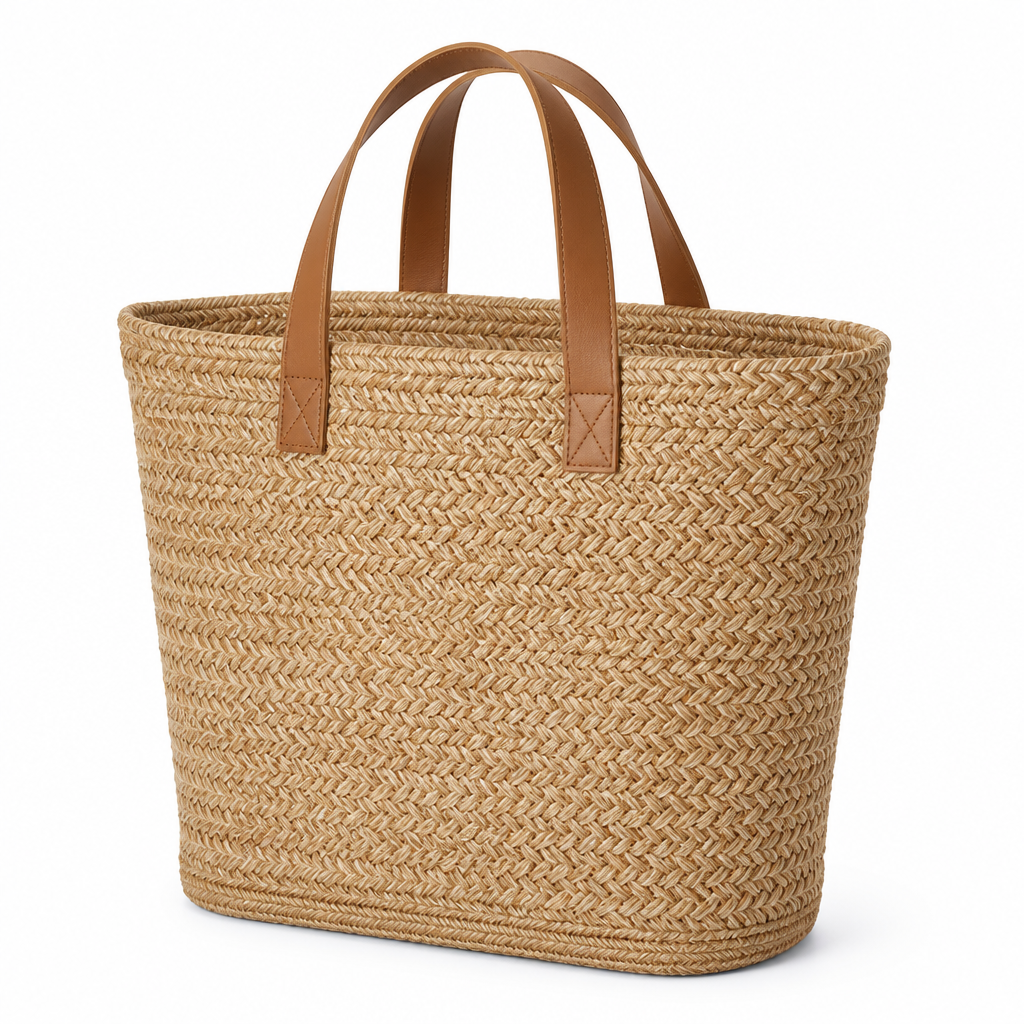 SELMA Basket Bag (E62) — Jute & Cotton