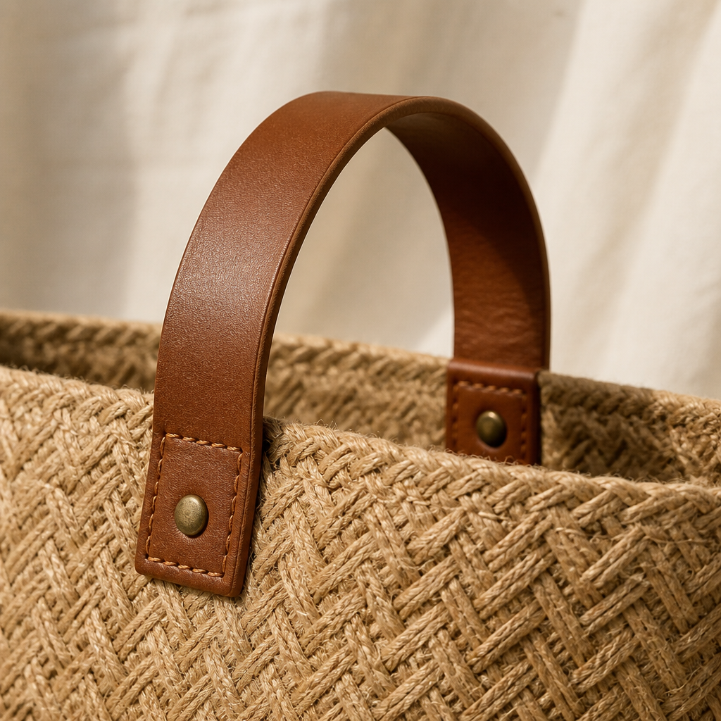 SELMA Basket Bag (E62) — Jute & Cotton