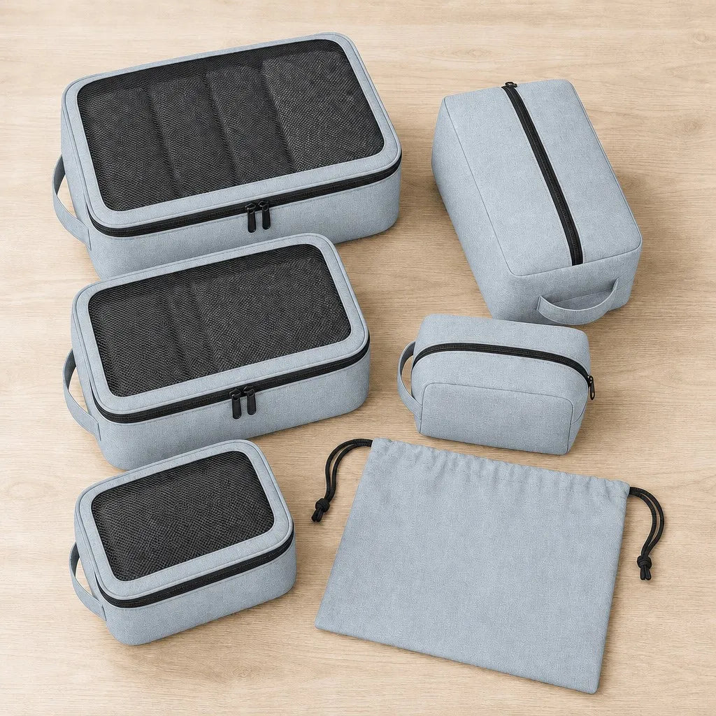 CORA Travel Organizer Set (E92) - Light Blue-Grey