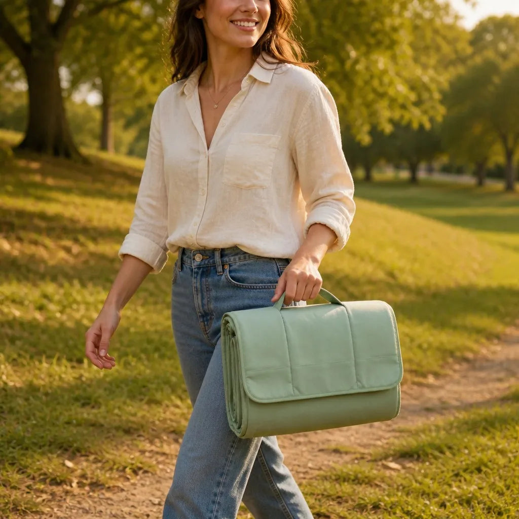 DANA Foldable Picnic Blanket (E93) - Sage Green