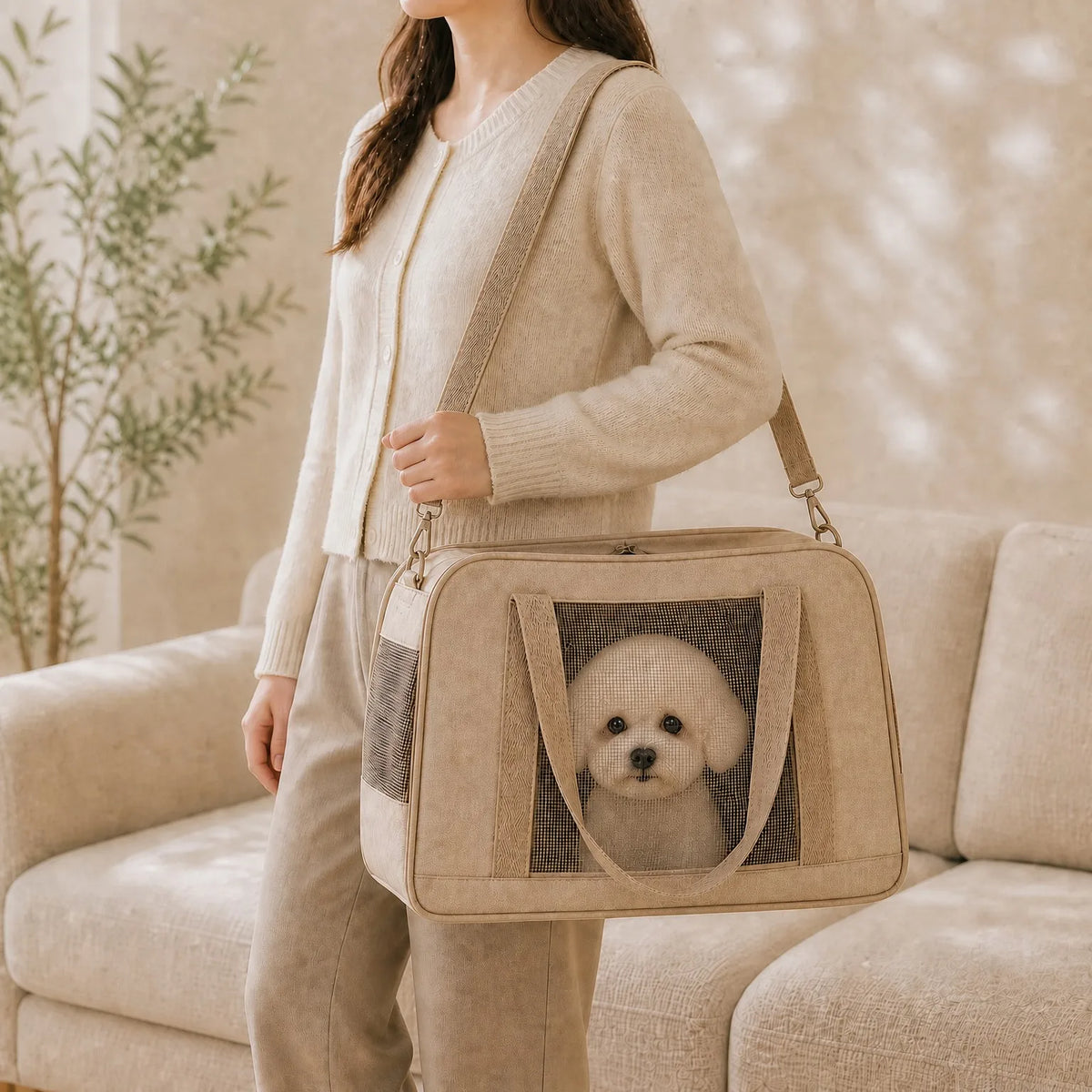 JUNO Pet Carrier Tote (E79) - Beige