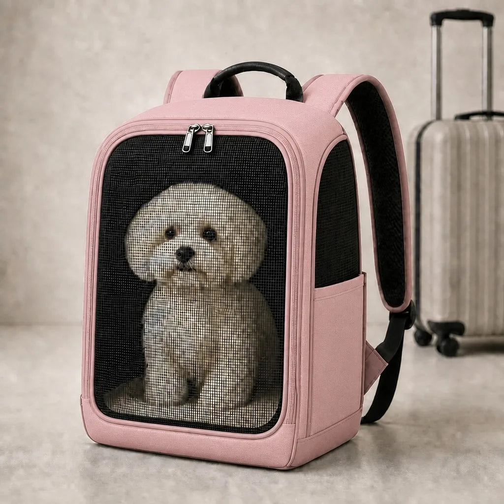 KODA Dog Travel Backpack (E80) - Blush Pink