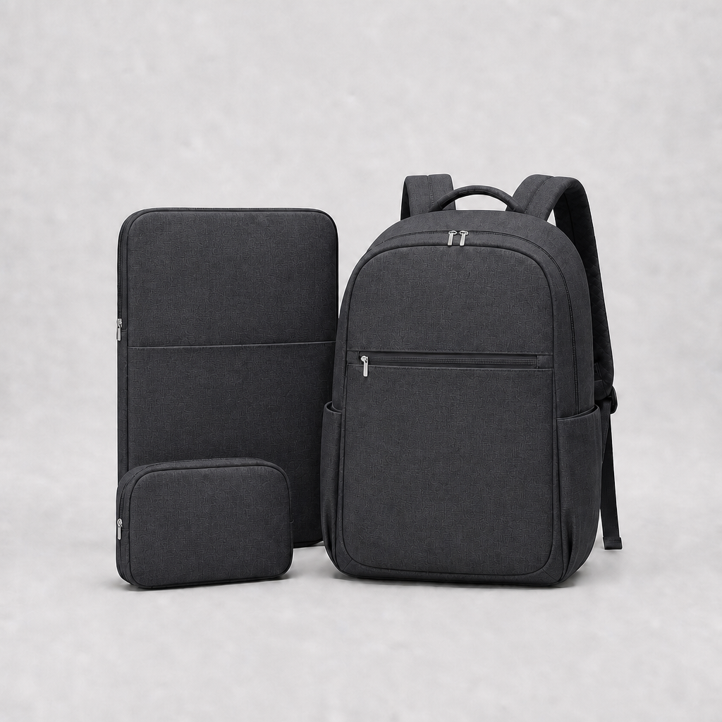 WILLA Ladies Backpack Set (E89) - 3-piece set, Charcoal