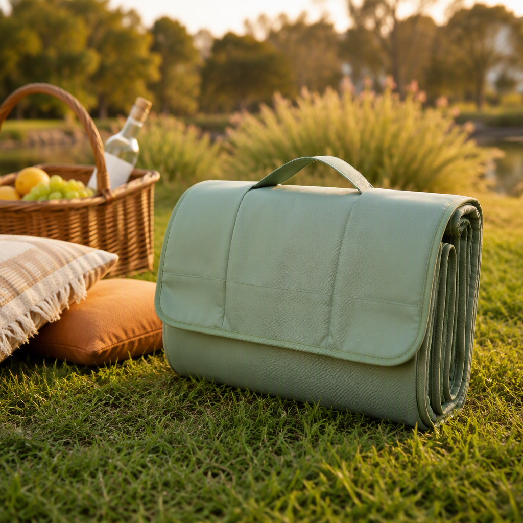 DANA Foldable Picnic Blanket (E90) — Recycled Polyester — model shot