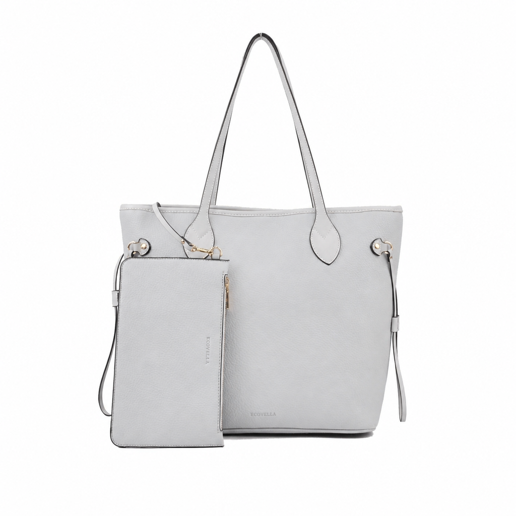 KARINA HandBag (E23) - Pearl Grey - Recycled Leather