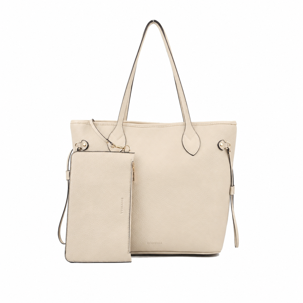 KARINA HandBag (E23) - Stone Beige - Recycled Leather
